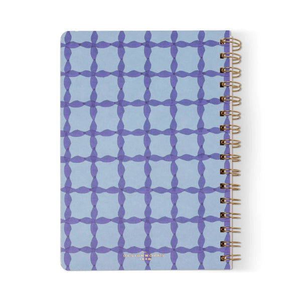 Blue Lattice Twin Wire A5 Notebook
