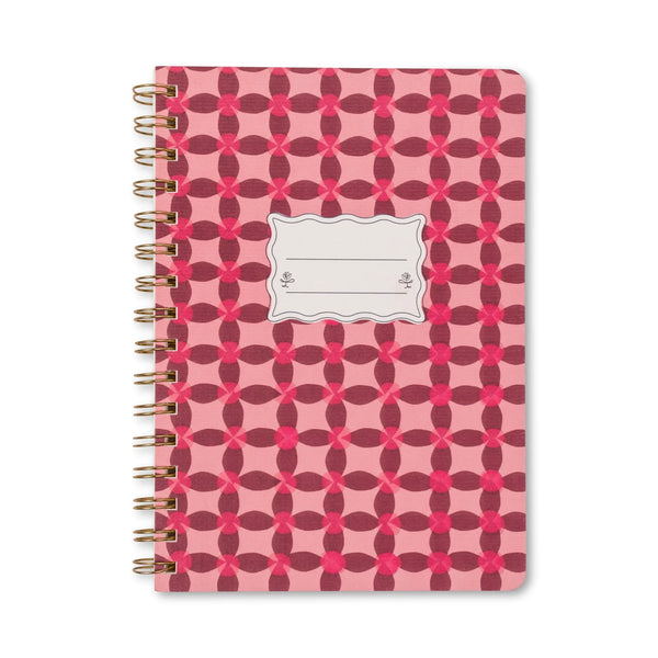Pinwheel Pink Twin Wire A5 Notebook