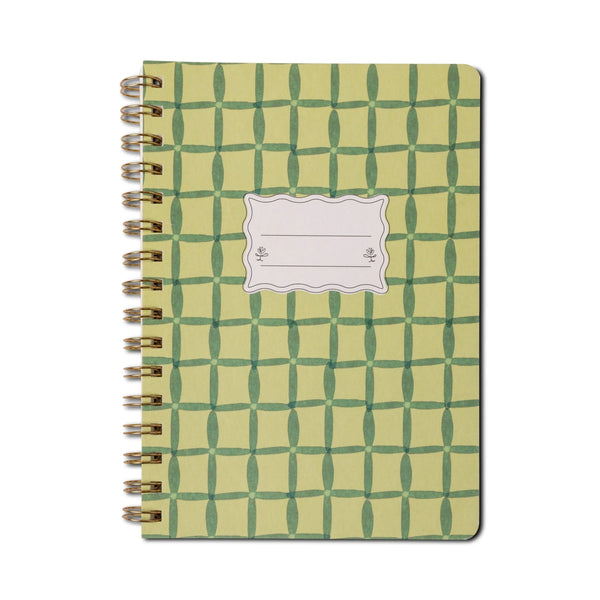 Green Lattice Twin Wire A5 Notebook