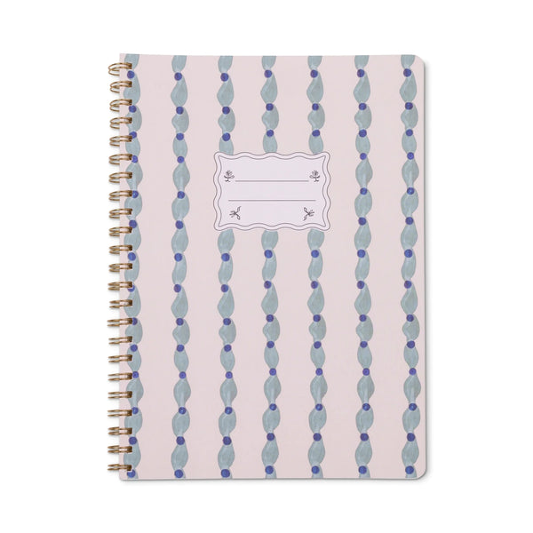 Wavy Blue Twin Wire A4 Notebook