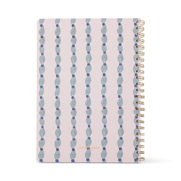 Wavy Blue Twin Wire A4 Notebook