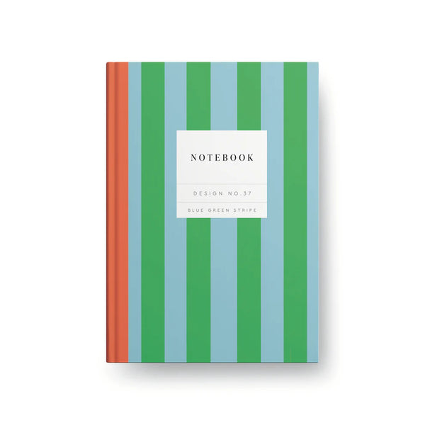 Blue Green Stripe Hardback Notebook by Ohh Deer