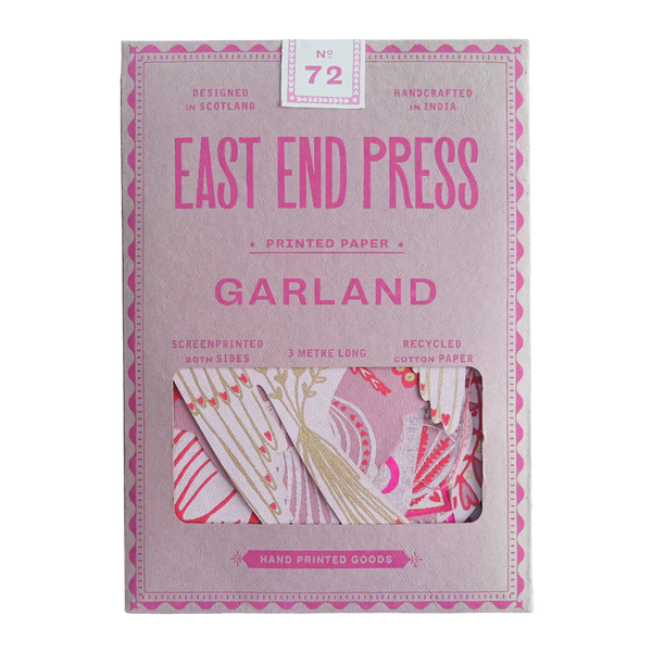 East End Press screen printed garland love birds