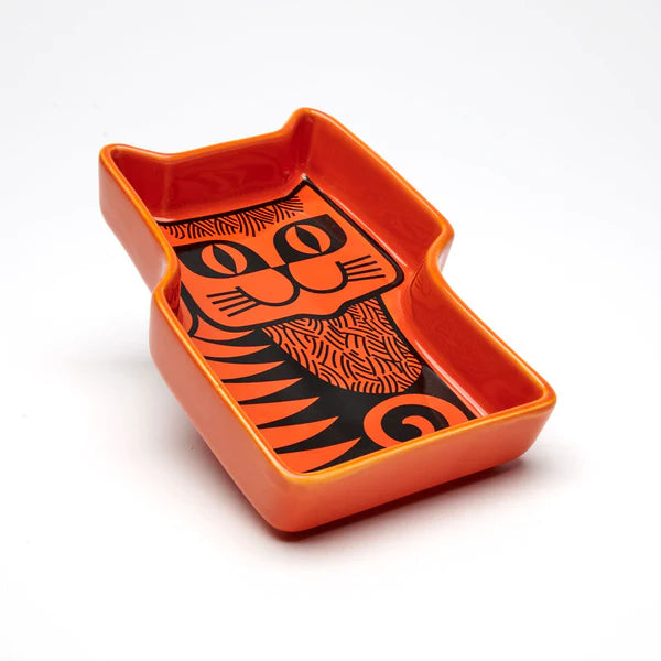 Magpie X Hornsea Cat Trinket Dish Orange