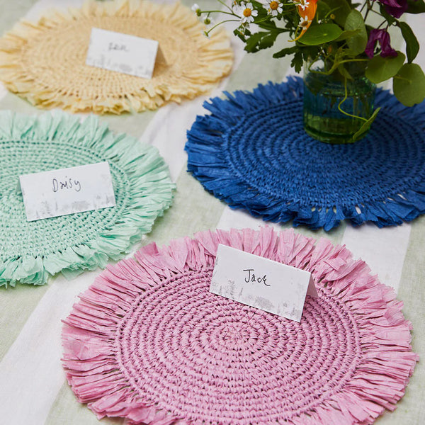 Pastel Raffia Placemats Pair by Talking Tables