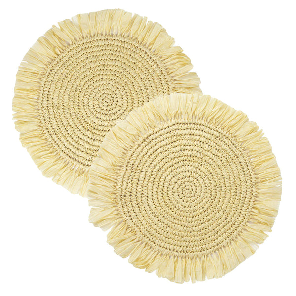 Pastel Raffia Placemats Pair by Talking Tables