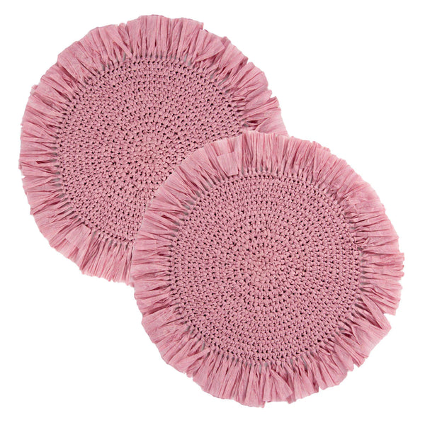 Pastel Raffia Placemats Pair by Talking Tables