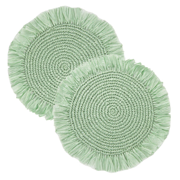 Pastel Raffia Placemats Pair by Talking Tables