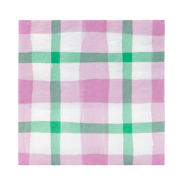 Lilac and Green Gingham Napkins by Talking Tables