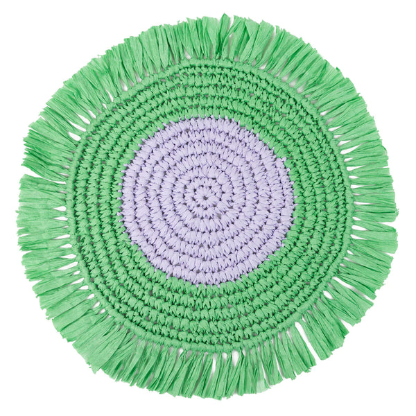 Lilac and Green Raffia Placemats Pair by Talking Tables