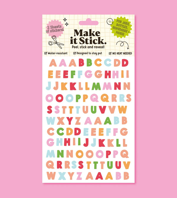 Multi-Colour Letters Stick and Peel Transfers