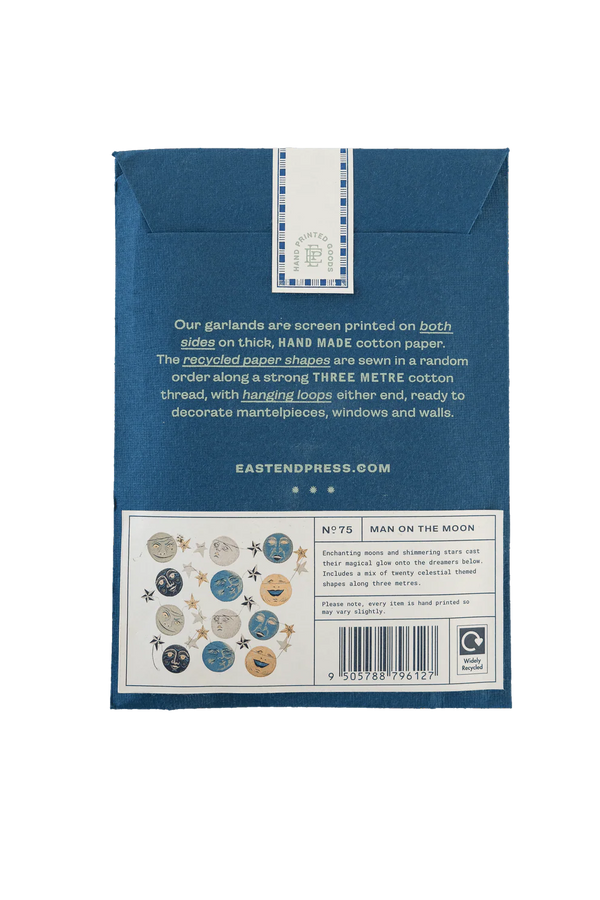 Man on the Moon Screenprinted Paper Garland