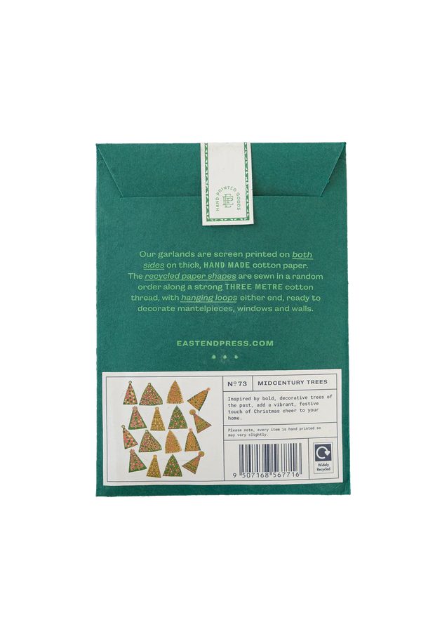 Midcentury Trees Screenprinted Paper Garland