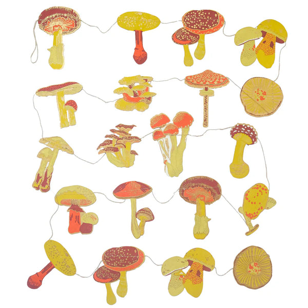 Mushroom Screenprinted Paper Garland