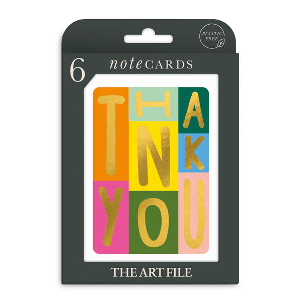 Thank You Colourblock Notecards Pack of 6
