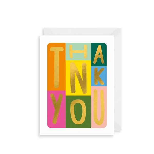 Thank You Colourblock Notecards Pack of 6