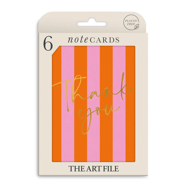 Thank You Striped Notecards Pack of 6