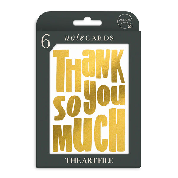 Thank You So Much Gold Notecards Pack of 6