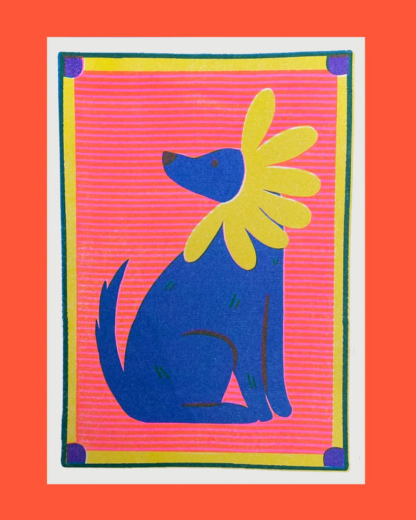 Daisy Labrador Mini Riso Print