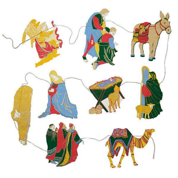 Nativity Screenprinted Paper Garland