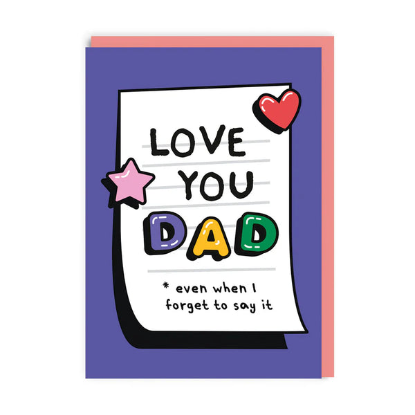 Love You Dad Fridge Note