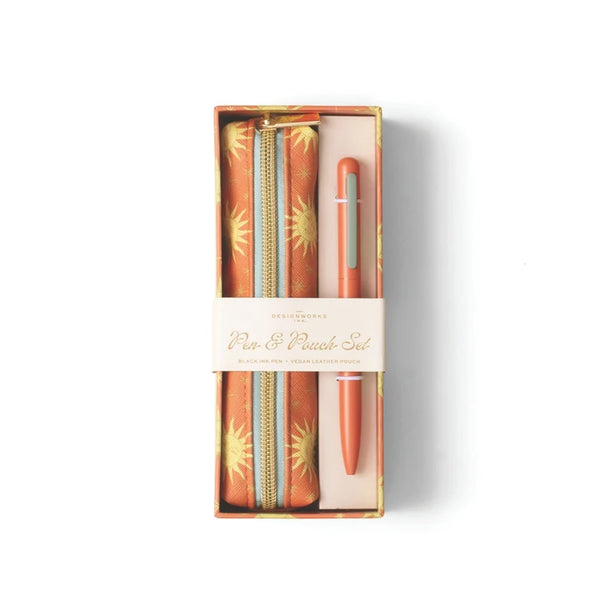 Pen and Pouch Set - Terracotta Sun