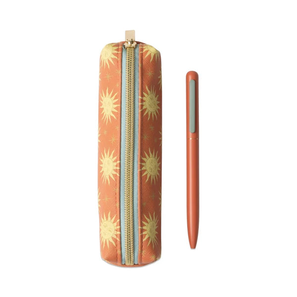 Pen and Pouch Set - Terracotta Sun