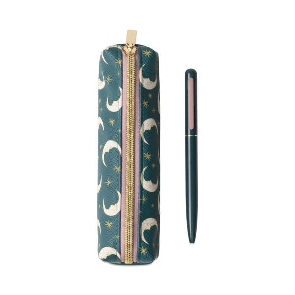 Pen and Pouch Set - Teal Moon