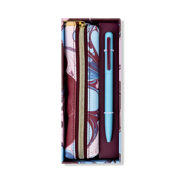 Pen and Pouch Set - Marble