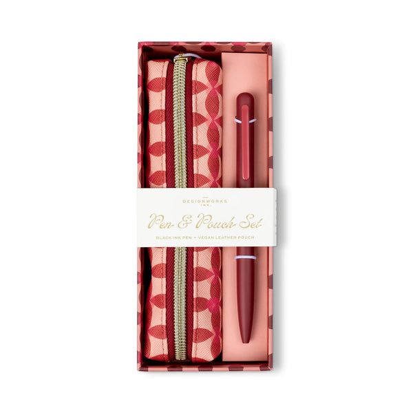 Pen and Pouch Set - Pinwheel Pink