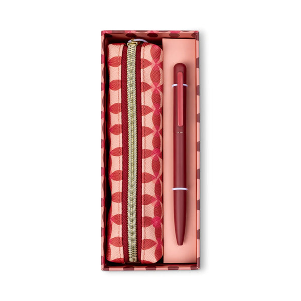 Pen and Pouch Set - Pinwheel Pink