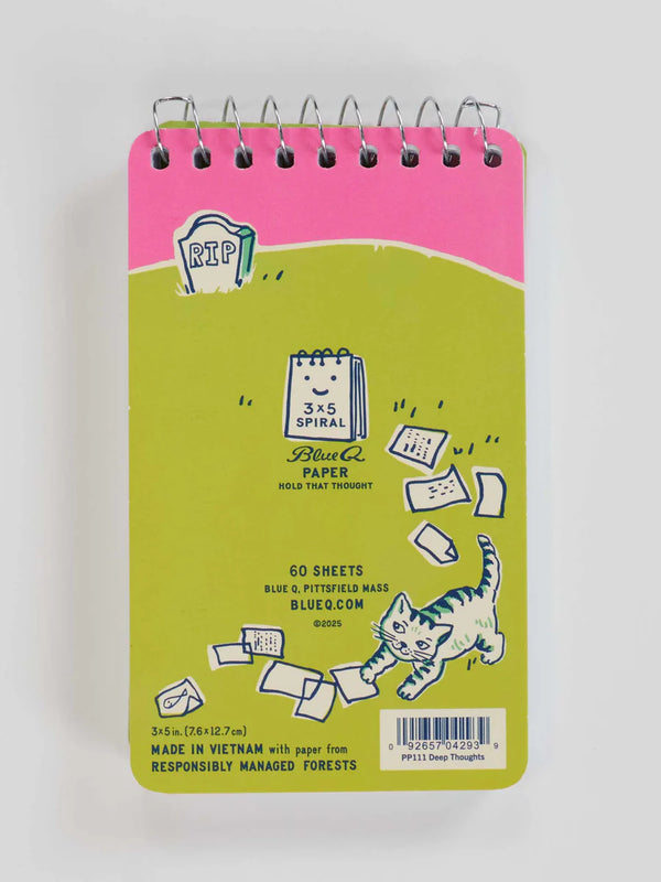 Deep Thoughts For My Cat To Inherit When I Die Spiral Notebook