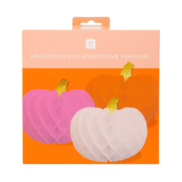 Honeycomb Pumpkins 3 pack: Orange, Pink, White