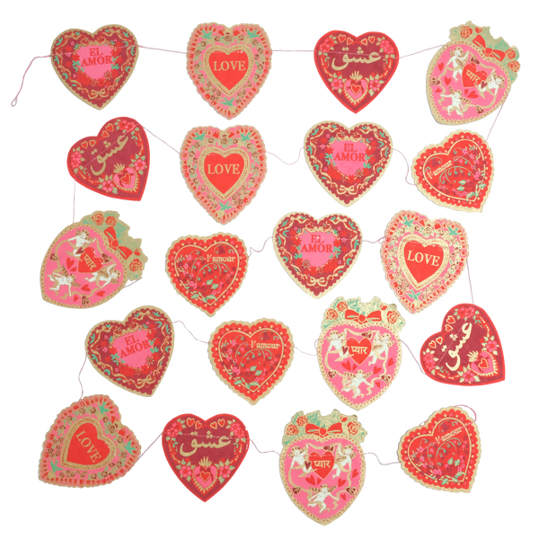 Valentine's Screenprinted Paper Garland