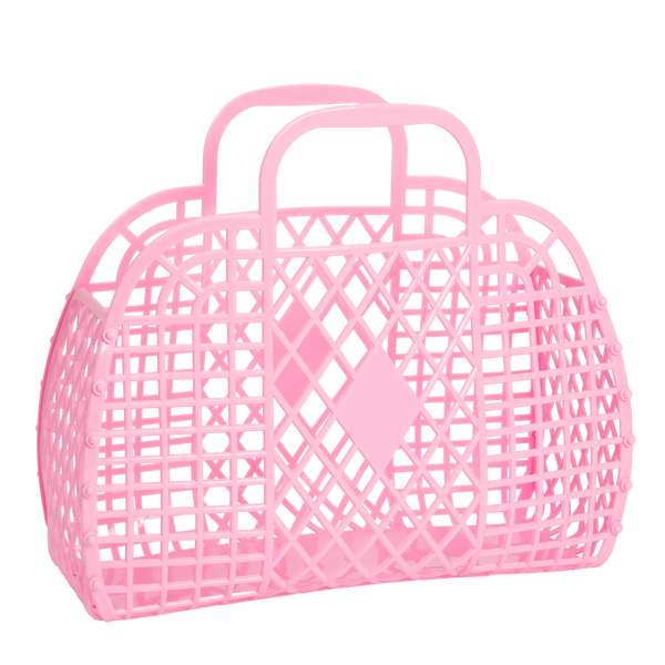 Retro-inspired Sun Jellies large carry-all bag in bubblegum pink