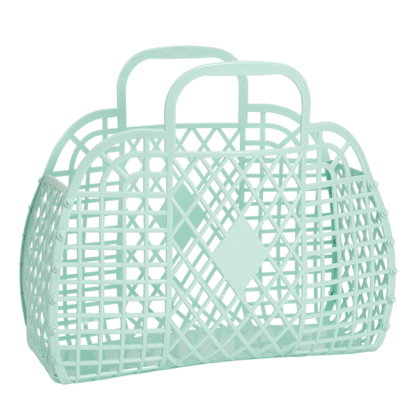 Retro-inspired Sun Jellies large carry-all bag in bubblegum mint