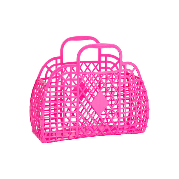 Sun Jellies Retro Basket Jelly Bag - Small berry pink