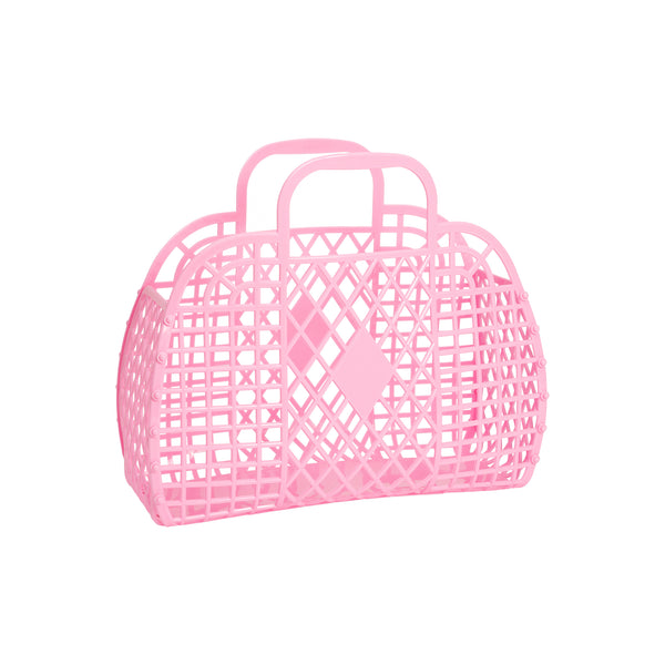 Sun Jellies Retro Basket Jelly Bag - Small bubblegum pink