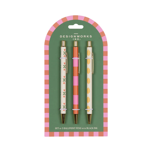 A Dopo Pen Set - Flower, Stripe and Lemon