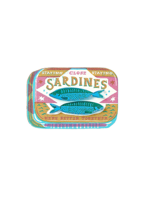 Sardine Tin Brooch