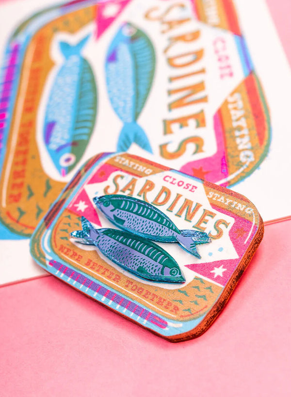 Sardine Tin Brooch by Tatty Devine