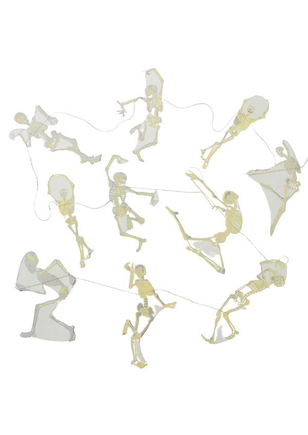 Dancing Skeletons Screenprinted Paper Garland