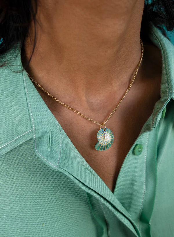 Spiral Shell Pendant Necklace