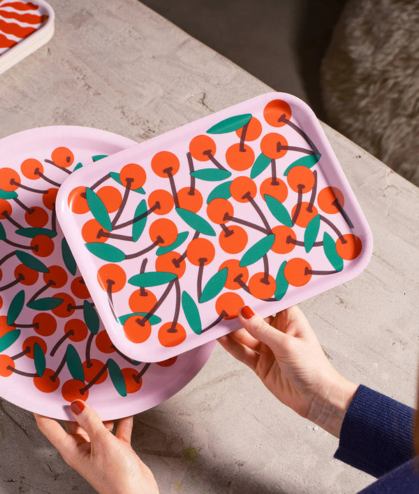 Cherries Pink Mini Tray