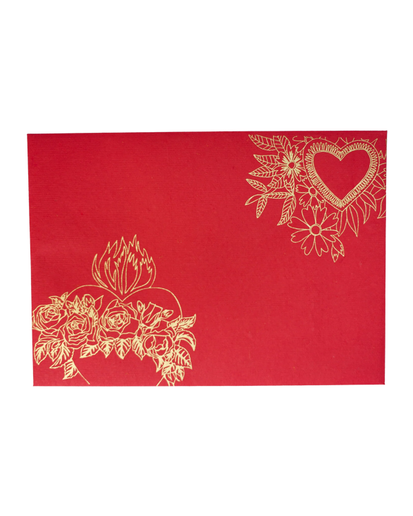 Flaming Heart Screenprinted Card