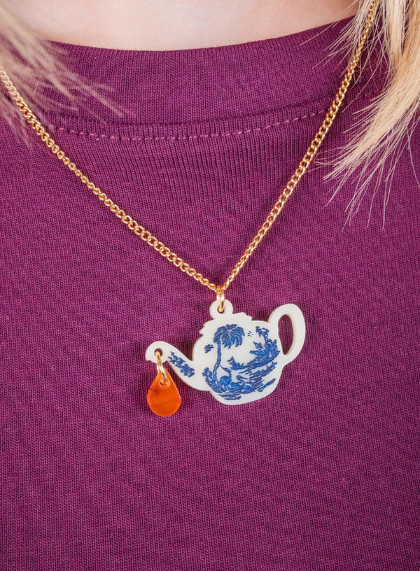 Vintage Teapot Pendant Necklace