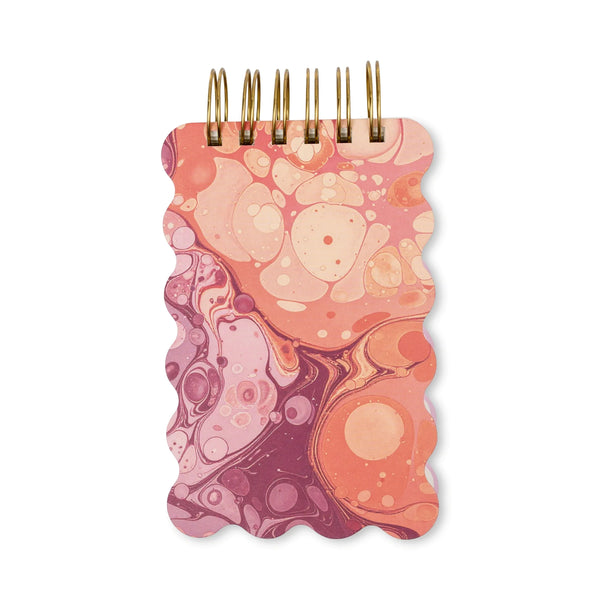 Marble Wavy Notepad - Cherry Peach