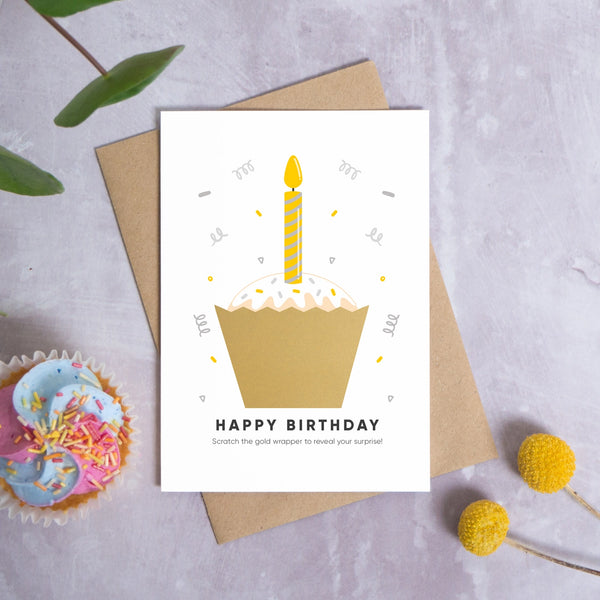 Birthday Cake Yellow - Make Your Own Scratch Card