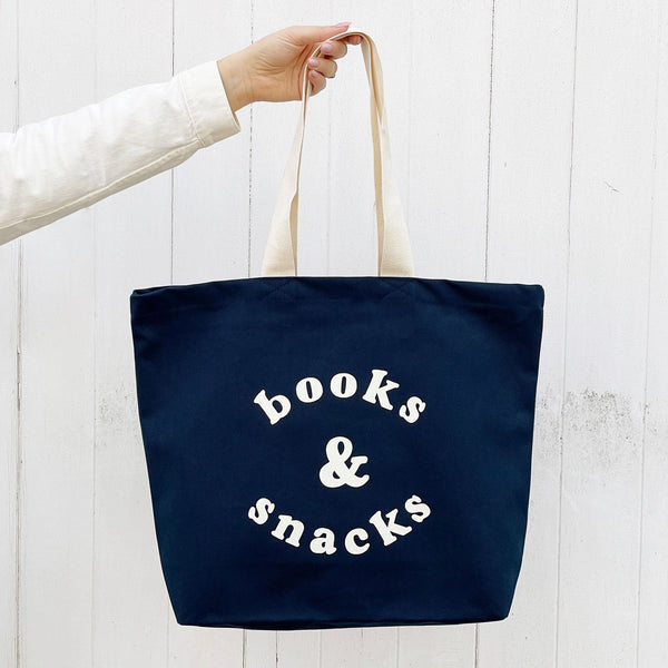 Books & Snacks Canvas Tote Bag