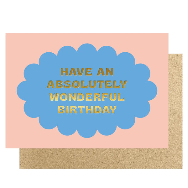 Absolutely Wonderful Birthday Oval Scallop